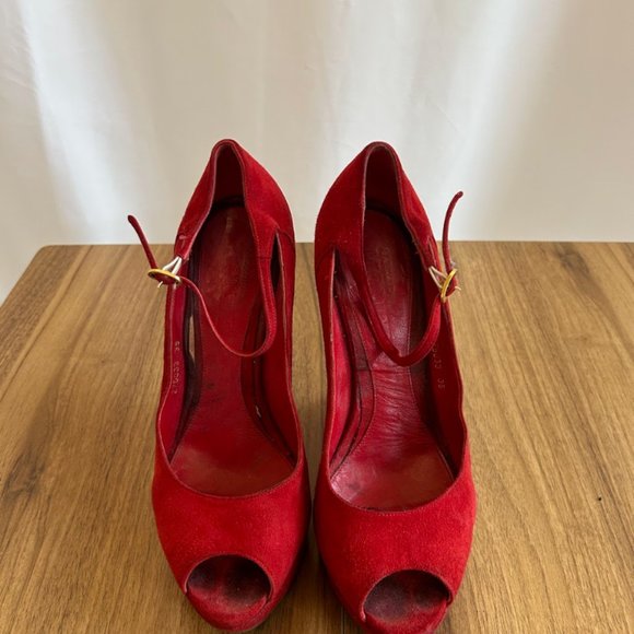 Vintage - Alexander McQueen Suede Peeptoe Wedge - Picture 2 of 3